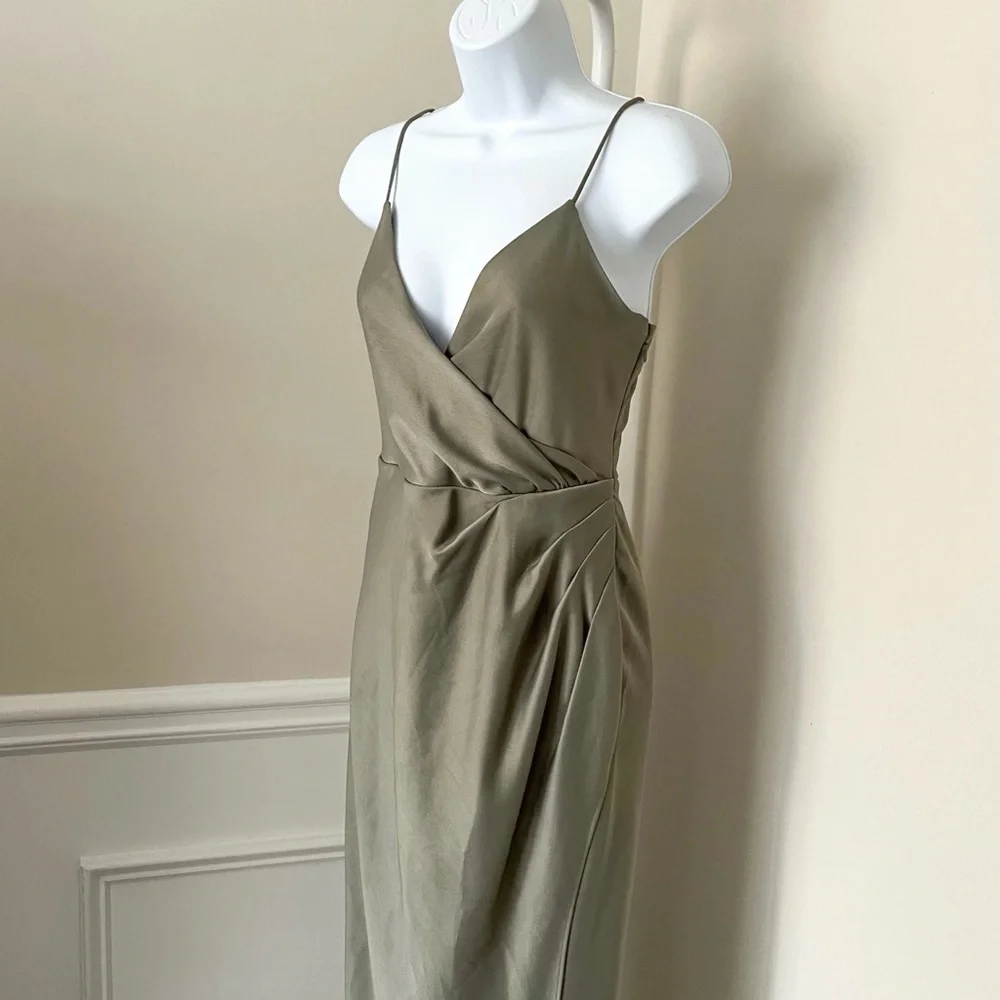 ANTHROPOLOGIE BHLDN Freya Satin Charmeuse Sleeveless Cocktail Dress Women’s 6 - Picture 5 of 11